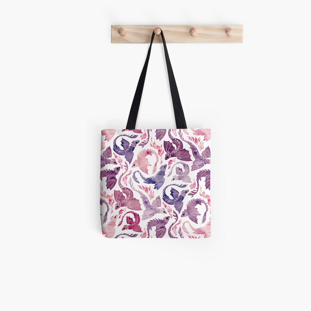 Dragon fire pink & purple Tote Bag