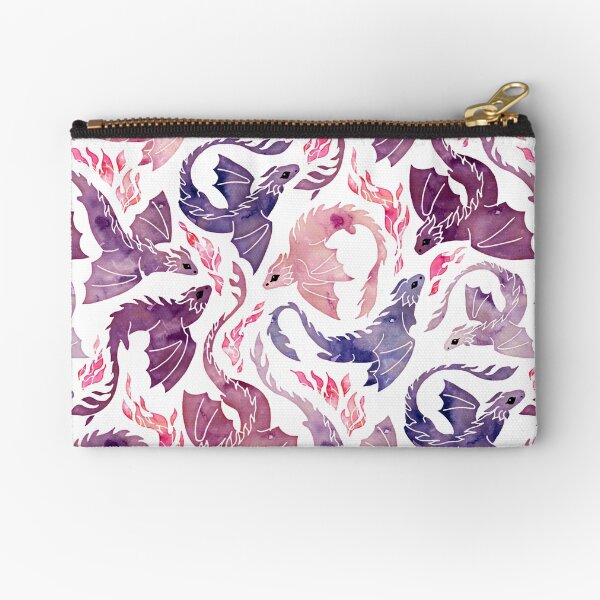Dragon fire pink & purple Zipper Pouch