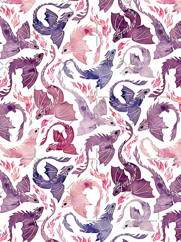 Thumbnail 3 of 3, Scarf, Dragon fire pink & purple designed and sold by adenaJ.