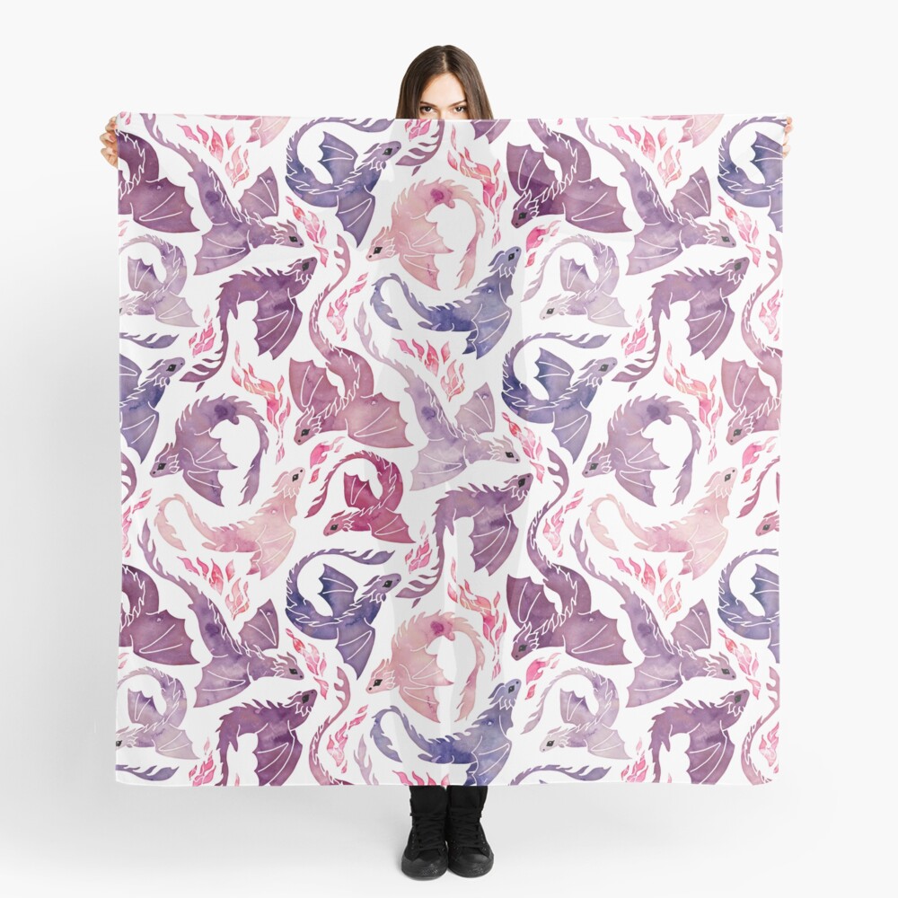 Dragon fire pink & purple Scarf