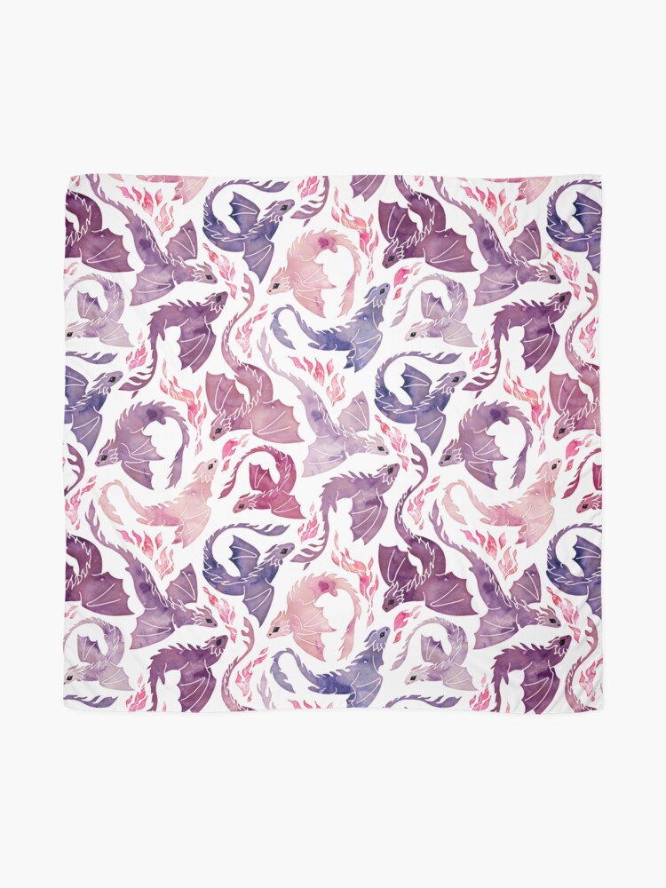 Thumbnail 2 of 3, Scarf, Dragon fire pink & purple designed and sold by adenaJ.