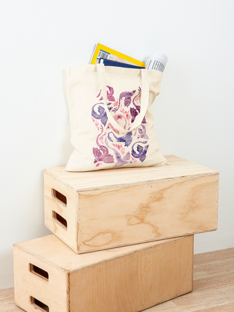 Alternate view of Dragon fire pink & purple Tote Bag