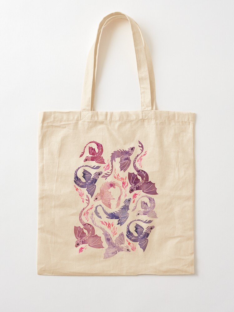 Alternate view of Dragon fire pink & purple Tote Bag