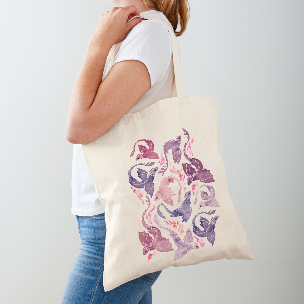 Dragon fire pink & purple Tote Bag