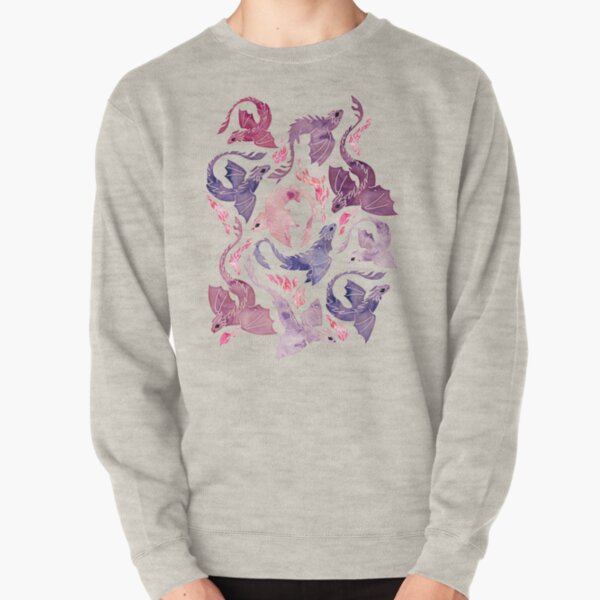 Dragon fire pink & purple Pullover Sweatshirt