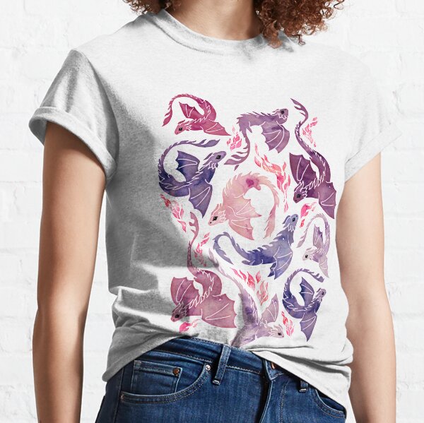 Dragon fire pink & purple Classic T-Shirt