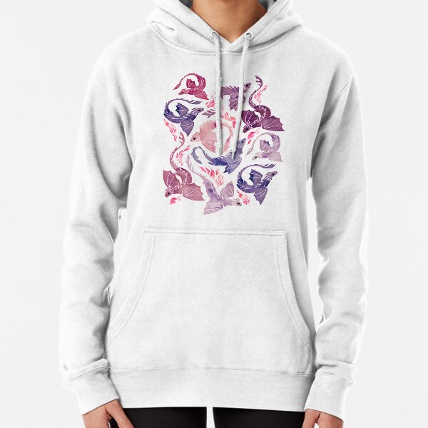 Dragon fire pink & purple Pullover Hoodie