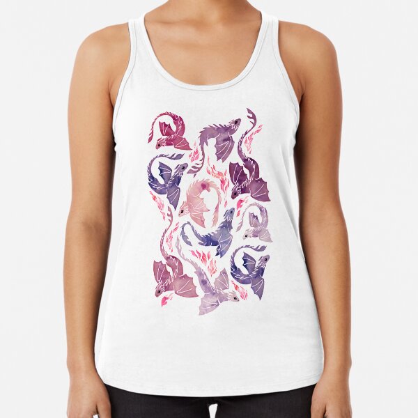 Dragon fire pink & purple Racerback Tank Top