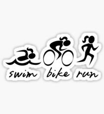 Swim Bike Run Girl Sticker