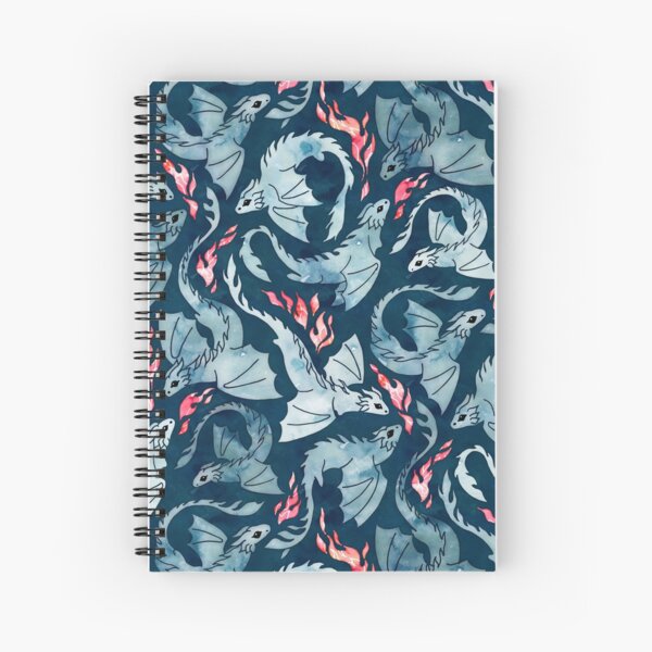 Dragon fire dark blue Spiral Notebook