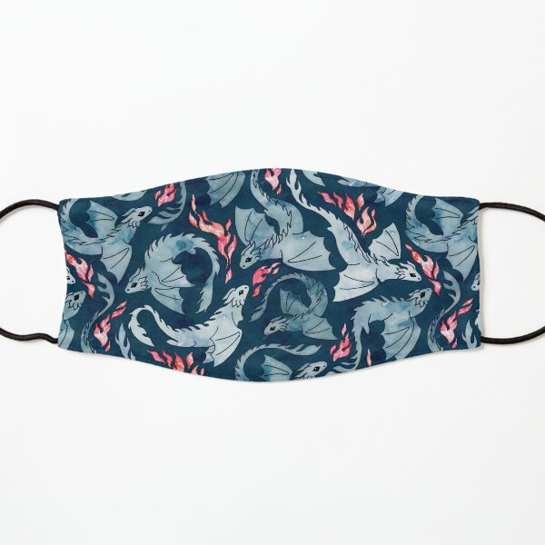Dragon fire dark blue Kids Mask