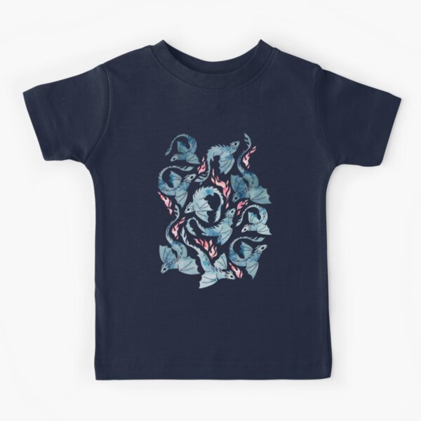 Dragon fire dark blue Kids T-Shirt