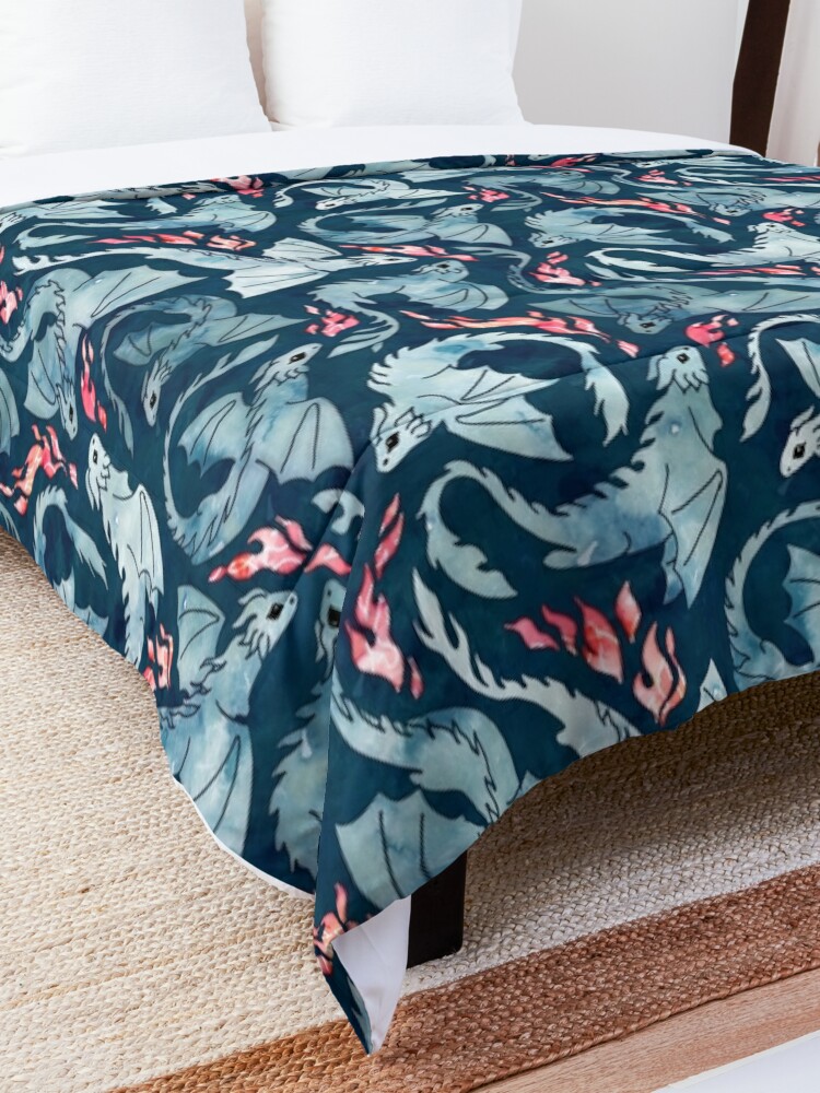 Alternate view of Dragon fire dark blue Comforter