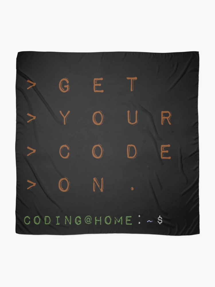 Thumbnail 2 of 3, Scarf, Get your code on - Coding Scripting Terminal designed and sold by MoPaws.