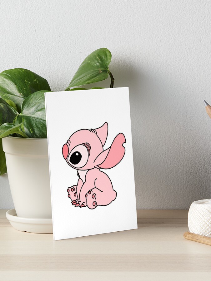 Pink-themed Stitch | Art Board Print