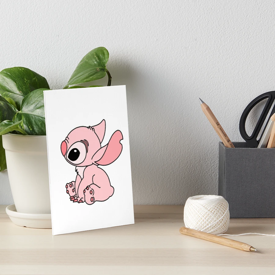 Pink-themed Stitch | Art Board Print