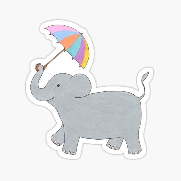 Item preview, Cute elephant with an umbrella designed and sold by AlisonKolesar.