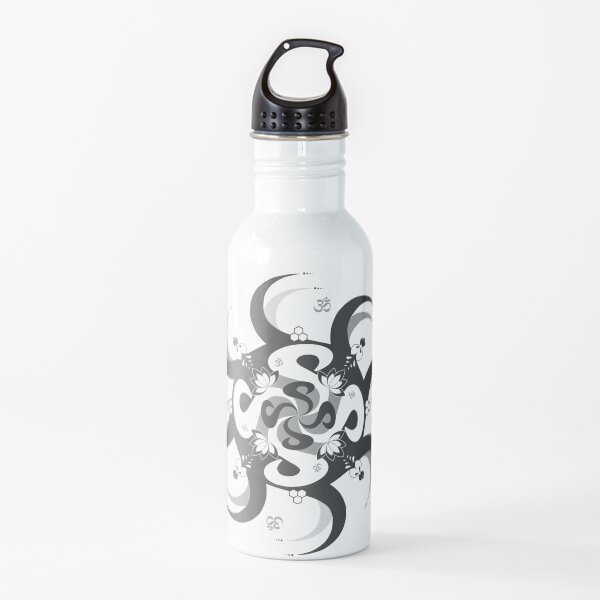 Shee Mandala Spiral with Om and Lotus Symbol Water Bottle