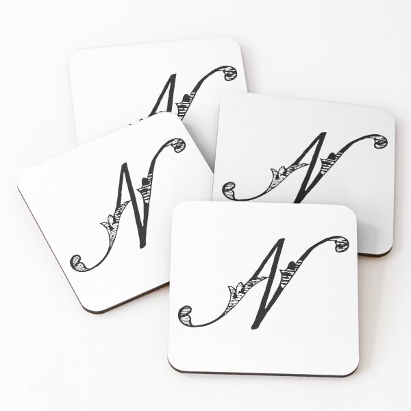 Item preview, Vintage Stylish Black and White Monogram Letter N designed and sold by Vintage-TM.