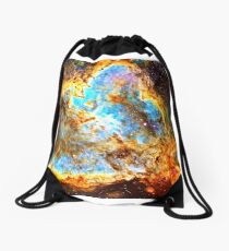 Heart Nebula Drawstring Bag
