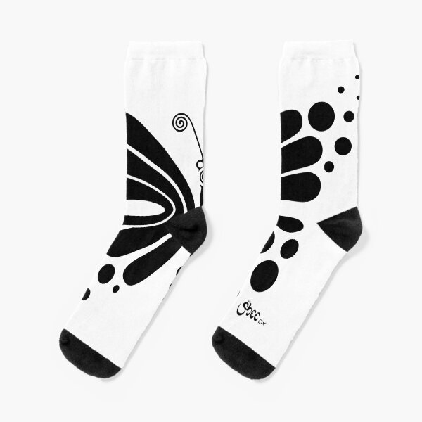 Hypnotic Butterfly B&W - Shee Vector Shape Socks