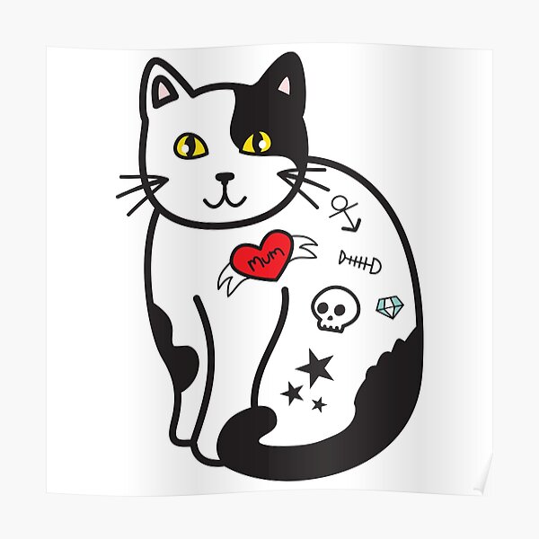 Cat Tattoos Posters for Sale | Redbubble Cat Tattoos Posters for Sale | Redbubble