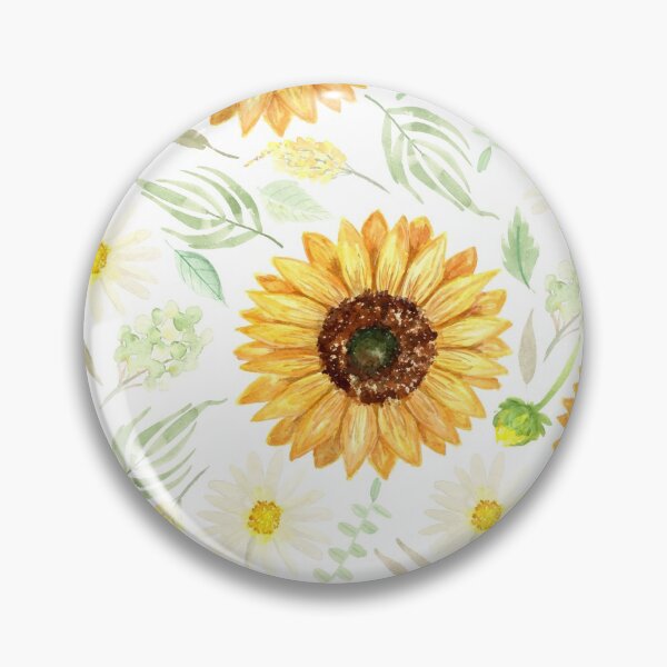 Item preview, Sunflowers and Daisies | Watercolor | Art | Pattern  designed and sold by Harpley Design Studio.