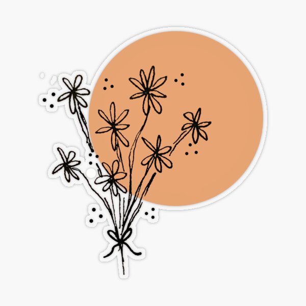 Simple Abstract Flower Bouquet Drawing Daisy Kids Clothing | Redbubble