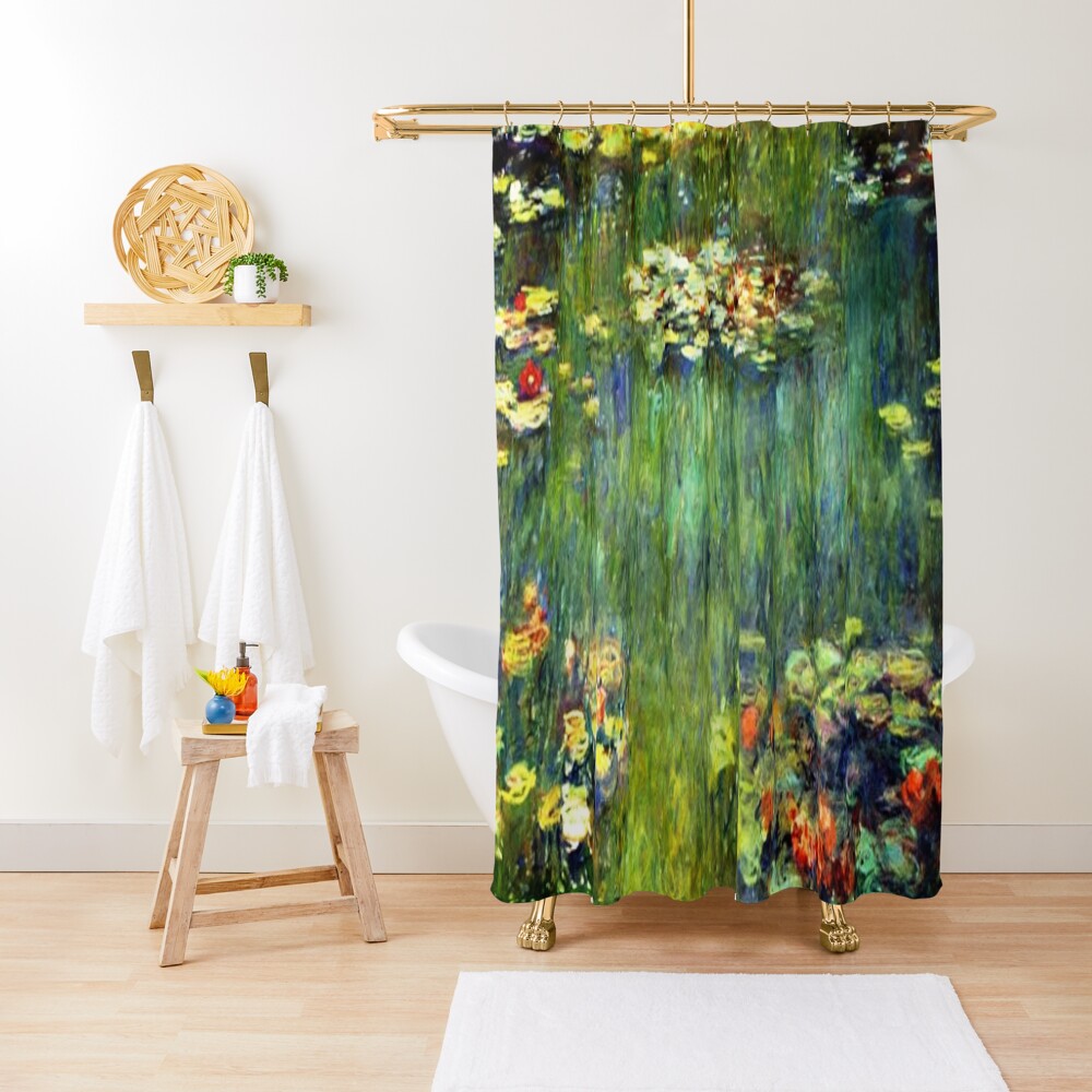 Monet Shower Curtain, Claude Monet, Monet Painting, Impressionist Art, Green Shower Curtain, Bathroom Art, Art online Shower Curtain, Monet Art