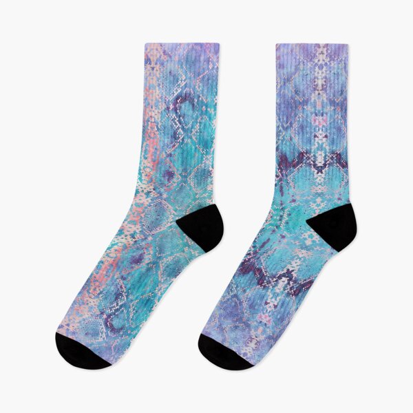 Artikelvorschau, Abstrakter Schlangenhaut-Entwurfs-Tierdruck - Aqua-Blau u. Lavendel-Purpur entworfen und verkauft von AndreaHelmArt.