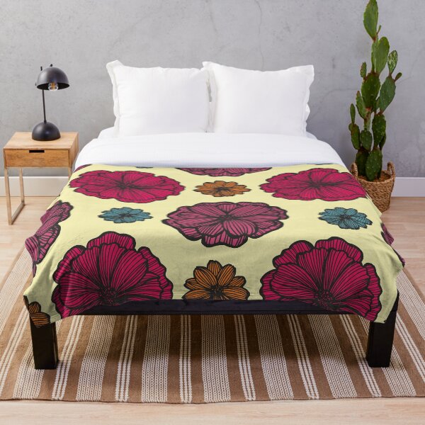 Item preview,  flores audaces sobre un fondo crema. designed and sold by Freewheeling.