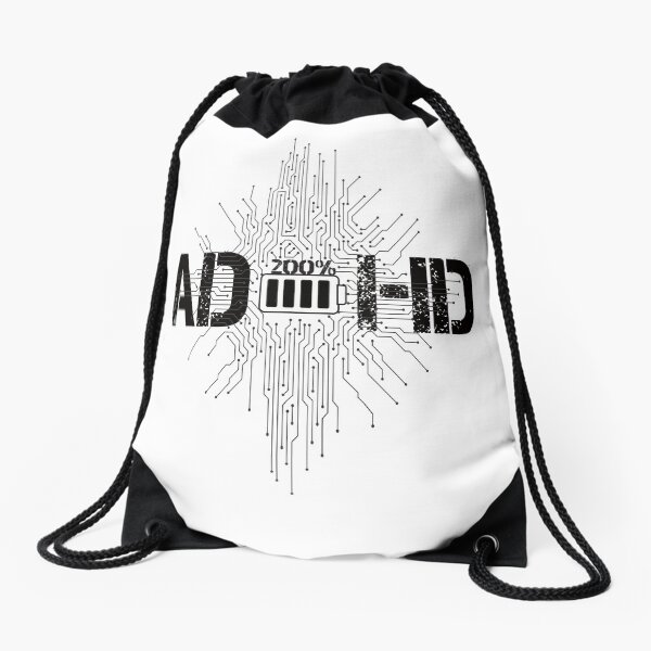 Adhd brain hyperactivity attention-deficit/disorder Drawstring Bag