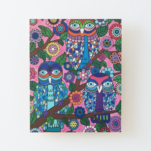 3 Owls Wood Mounted Print