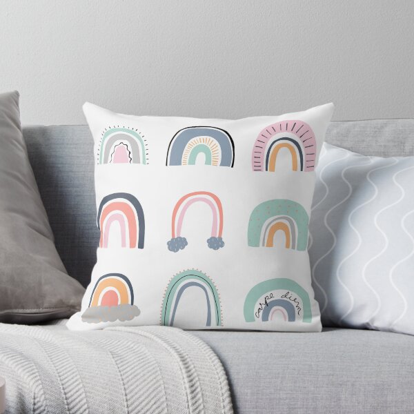 Organic Rainbows Throw Pillow