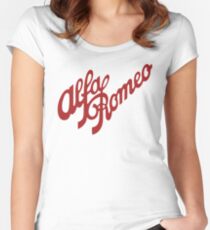 Alfa Romeo Script in RED Women's Fitted Scoop T-Shirt