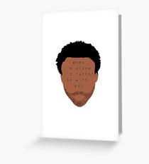 Childish Gambino Lyric Design Greeting Card