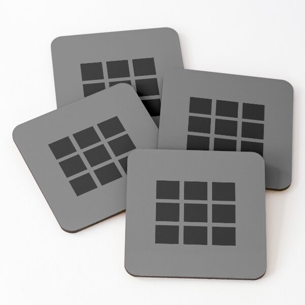 Item preview, Geometric black cubes on a cool gray background. designed and sold by PetaJaneHome.