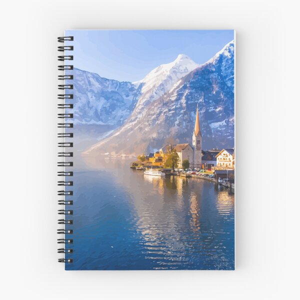 Item preview, Hallstatt with snowy mountains designed and sold by mattpanta.
