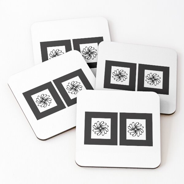 Item preview, Stunning black and white flowers in black frames on cool white. designed and sold by PetaJaneHome.