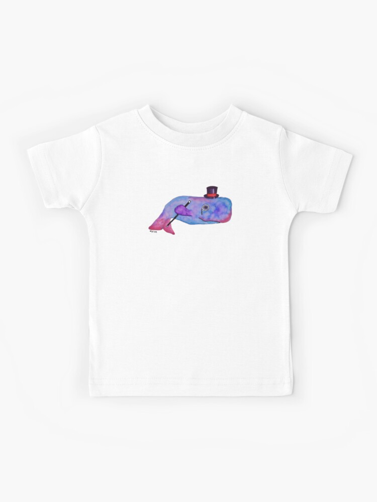 Sperm Whale with Top Hat and Monocle Kids T-Shirt