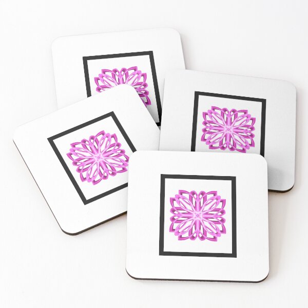 Item preview, Minimalist pink motive with black border on cool white. designed and sold by PetaJaneHome.