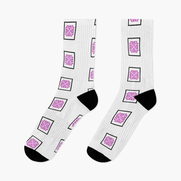 Item preview, Minimalist pink motive with black border on cool white. designed and sold by PetaJaneHome.
