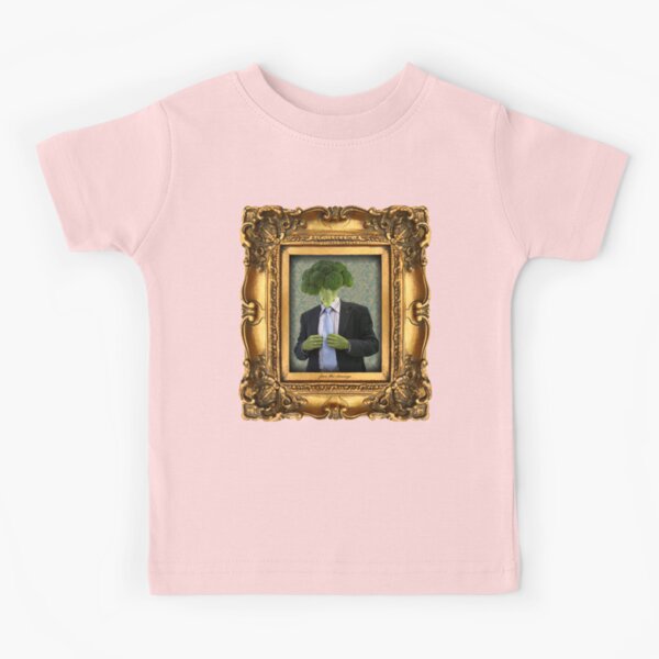 Broccoli Man in Vintage Frame Kids T-Shirt
