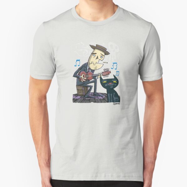 Mr Bones Plays the Blues - No background Slim Fit T-Shirt