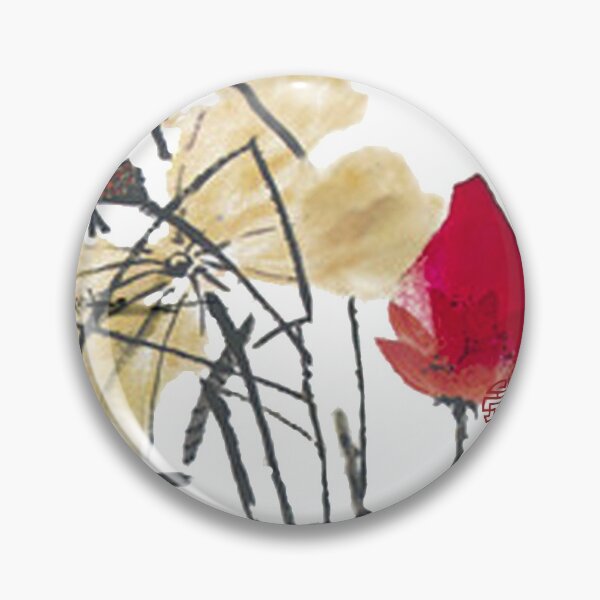 Item preview, Chinese ink painting - lotus flowers and stem ink painting designed and sold by Kallandra.