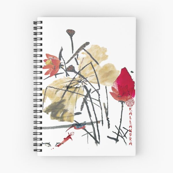Item preview, Chinese ink painting - lotus flowers and stem ink painting designed and sold by Kallandra.