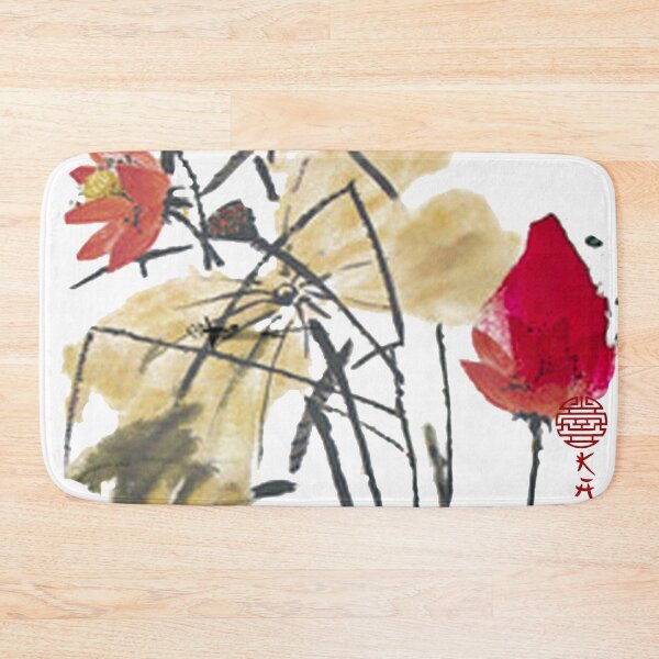 Item preview, Chinese ink painting - lotus flowers and stem ink painting designed and sold by Kallandra.