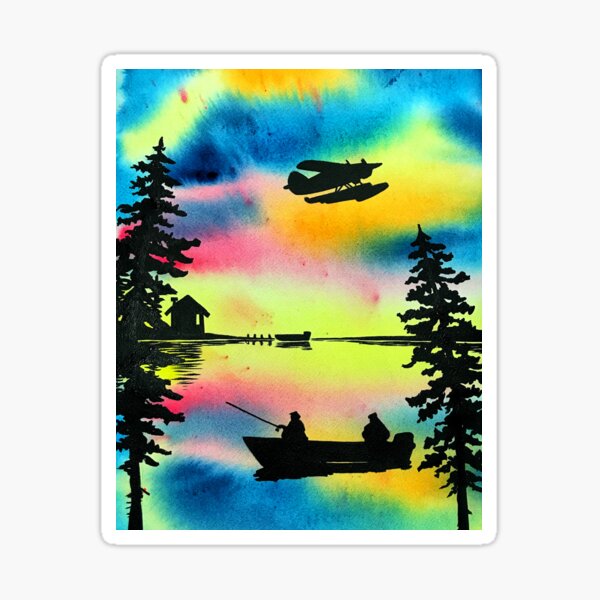 Northern Watercolour Last Flight and Fishing Sticker