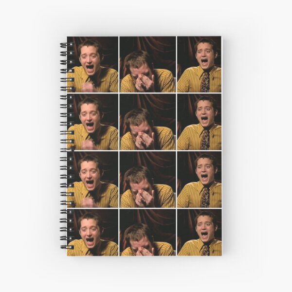 Vista previa del artículo con la obra «elijah wood riendo», diseñado y vendido por its-ella.