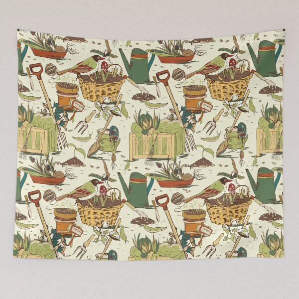 Item preview, Gardening Tools Pattern designed and sold by AnastasiaDesign.